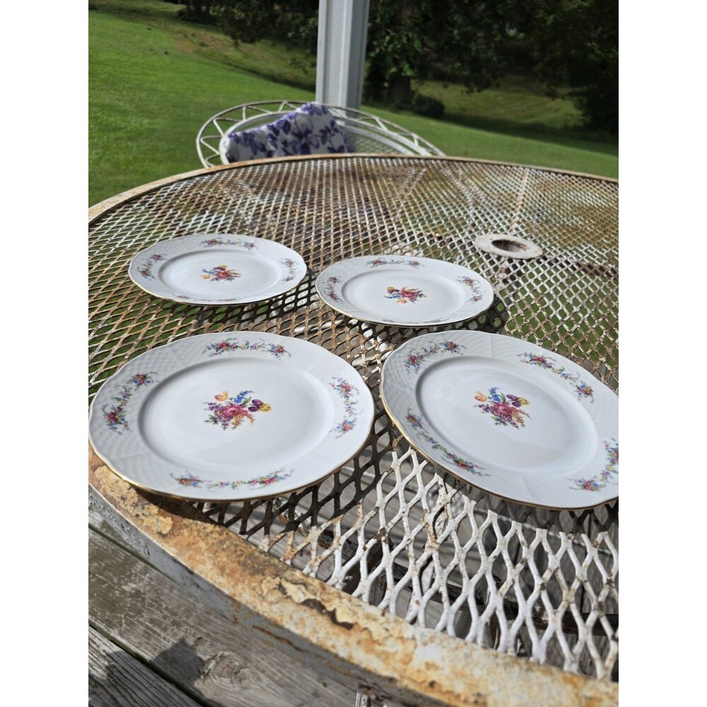 Thun By Baum Bros Vienna Floral Pattern Bread & Butter Plates- Set of 4